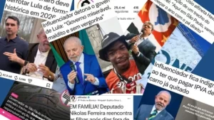 Prints de paginas de fofoca que fazem campanha para a extrema-direita