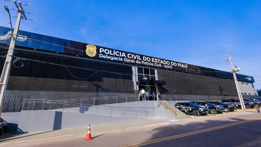 Fachada da Delegacia de Polícia de Teresina, no Piauí